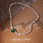 PPW Art Deco Green Emerald Necklace