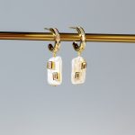 Baroque Pearl Baguette Huggie Earring